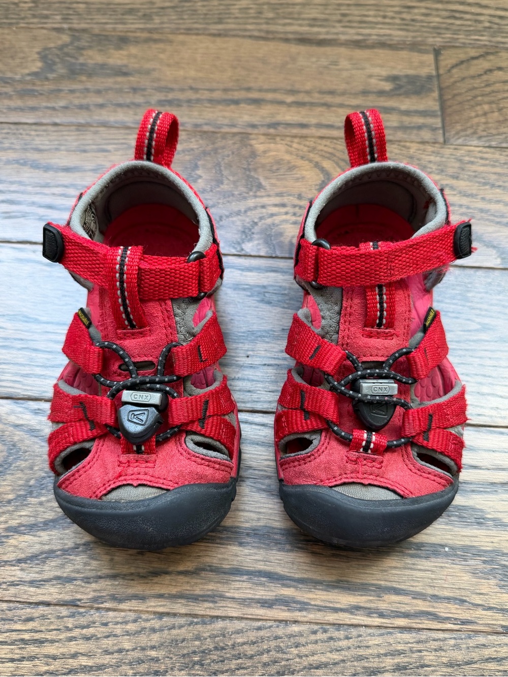 Toddler Keen Seacamp II CNX | Size 8 | Racing Red/Gargoyle Gray